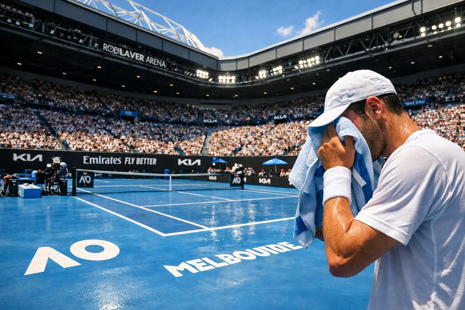 Australian Open Rod Laver Arena onder felle zon