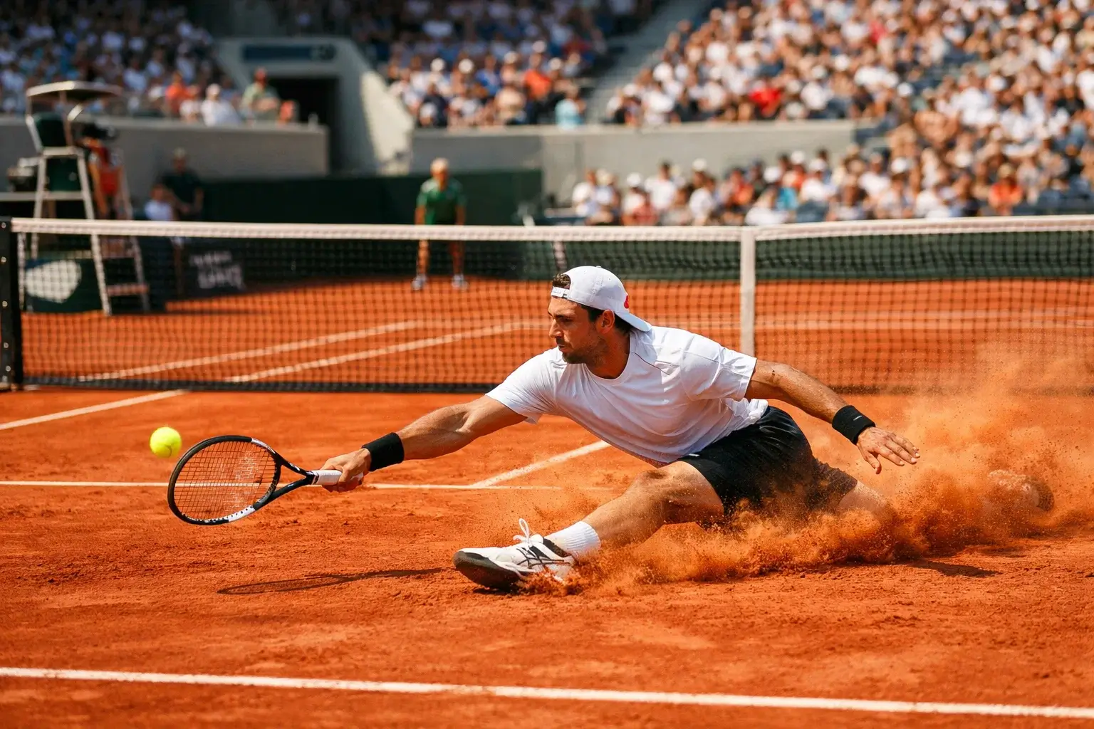Roland Garros rode gravelbaan met tennisser