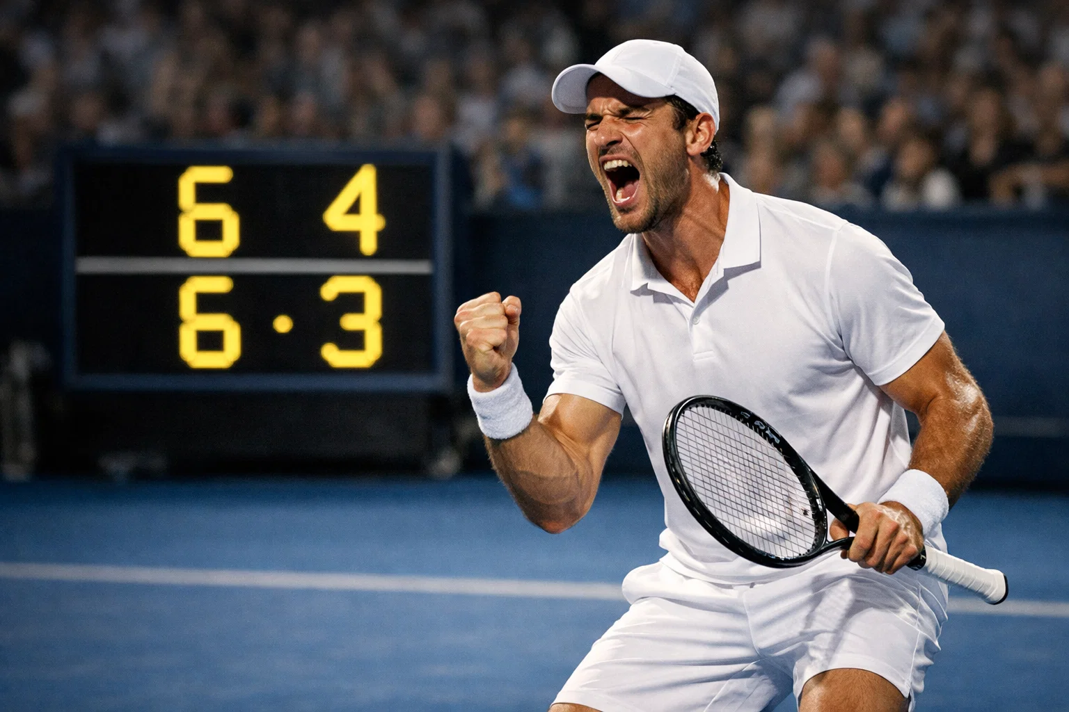 Tennisser viert setwinst met gebalde vuist