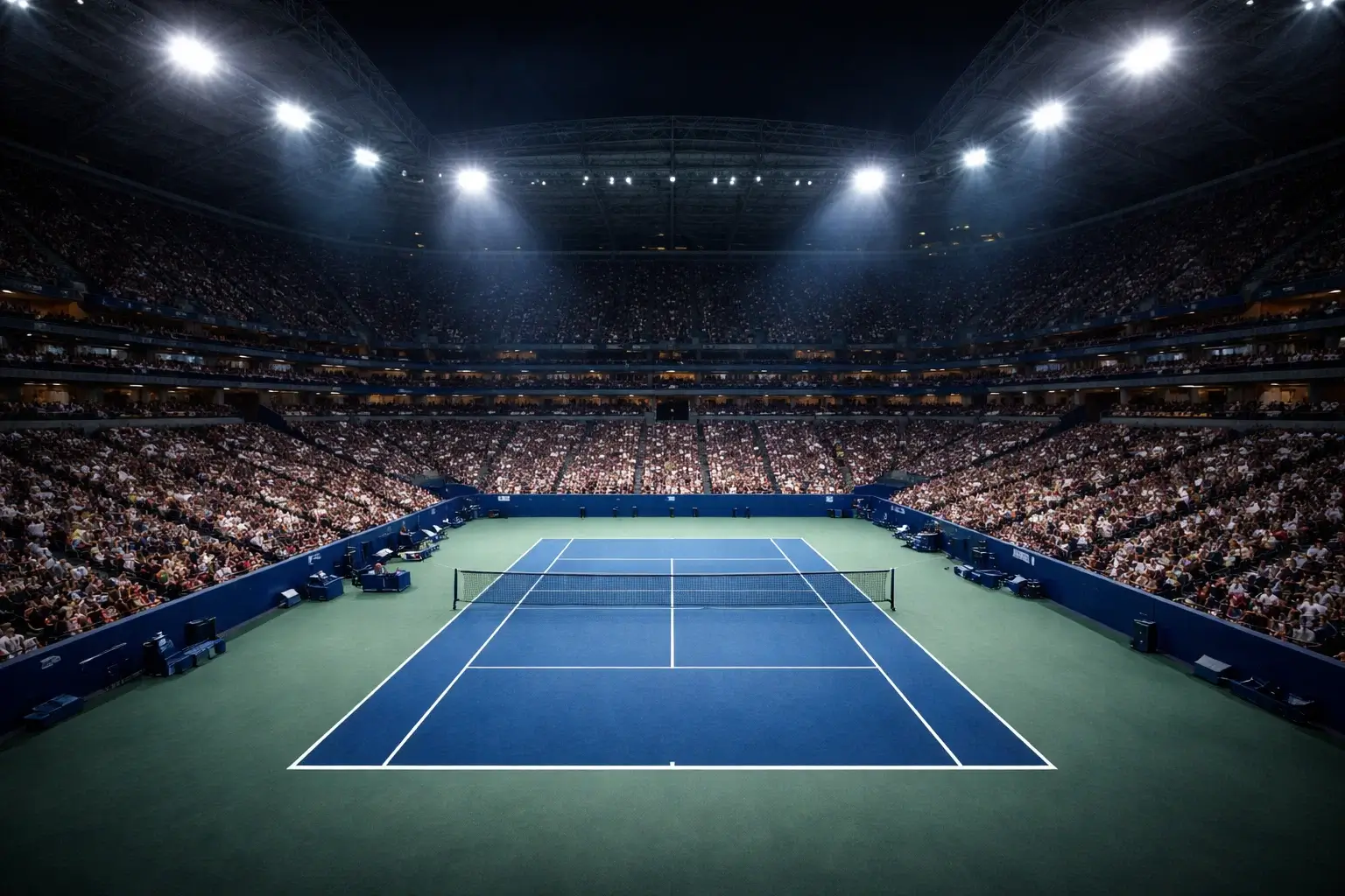 US Open nachtpartij op Arthur Ashe Stadium